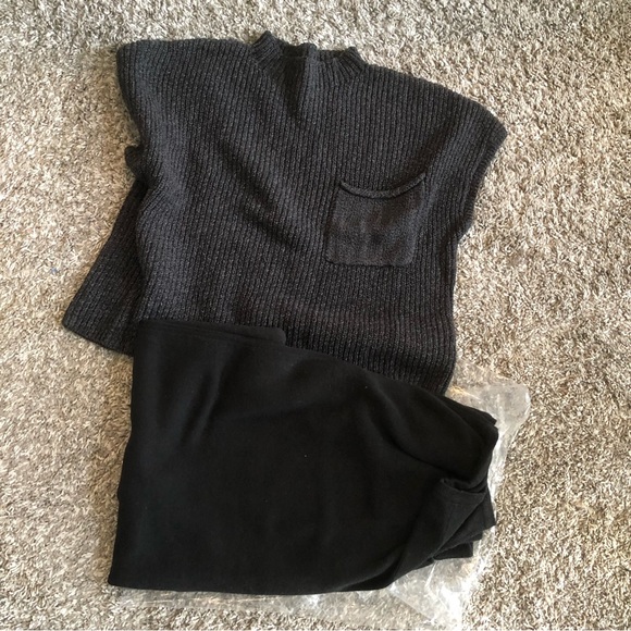 Free People Freya Sweater Set Small Black Charcoal Combo - Picture 5 of 10